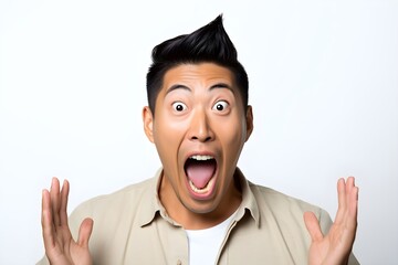 驚く男性　白背景