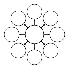 empty diagram, circles with arrows, vector illustration 