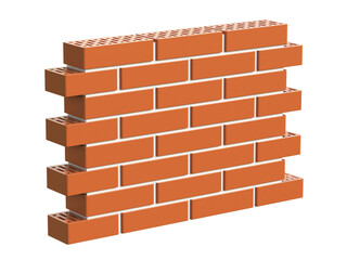 Small brick wall 3d illustration