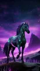 Obraz na płótnie Canvas Black Art Depicting the Night of the Nightmare Horse