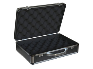 Open case with egg crate foam 3d rendering