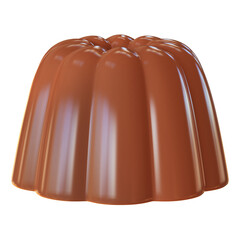 Molded chocolate pudding 3d rendering