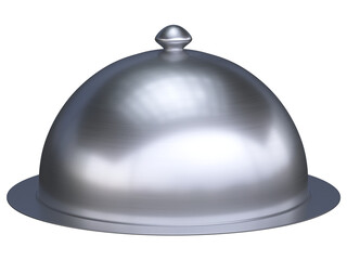 Restaurant cloche isolated on white background 3d rendering