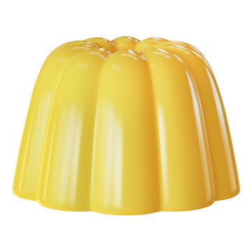 Yellow vanilla pudding 3d rendering
