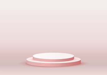 Pink podium  in abstract rooms.Stage for showcase, 
Product display