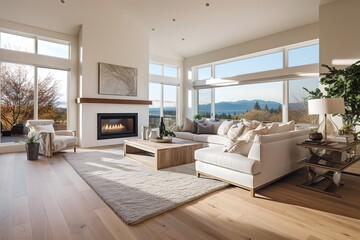 Modern living room interior,Generative AI