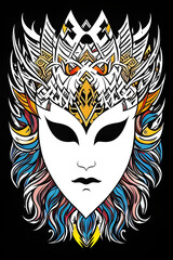 Carnival mask, isolated. Generative AI