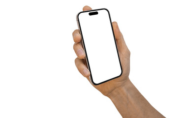  phone iphone in a hand on a transparent background in PNG format