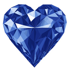 Glossy blue diamond heart (Generative AI)