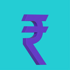 3D Rupee currency icon. 3d illustration