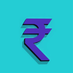 Indian Rupee coin 3D rendering illustration