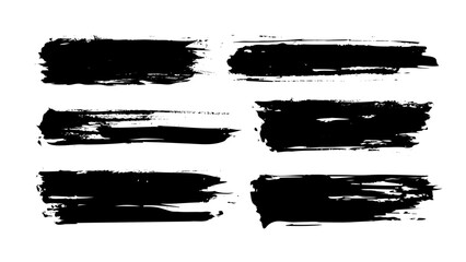 Set of grunge brush stroke