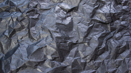 texture of matte black crumpled paper background, paper textures and backgrounds, Monochrome