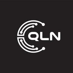 QLN letter technology logo design on black background. QLN creative initials letter IT logo concept. QLN setting shape design.
