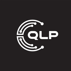 QLP letter technology logo design on black background. QLP creative initials letter IT logo concept. QLP setting shape design.
