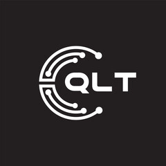 QLT letter technology logo design on black background. QLT creative initials letter IT logo concept. QLT setting shape design.
