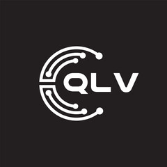 QLV letter technology logo design on black background. QLV creative initials letter IT logo concept. QLV setting shape design.
