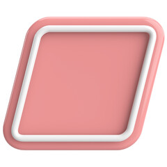 3D rhombus button. Empty button. 3D illustration.