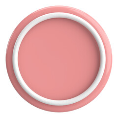 3D circle button. Empty button. 3D illustration.