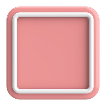3D rectangle button. Empty button. 3D illustration.