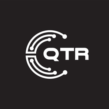 QTR letter technology logo design on black background. QTR creative initials letter IT logo concept. QTR setting shape design.
