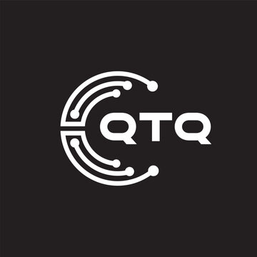 QTQ letter technology logo design on black background. QTQ creative initials letter IT logo concept. QTQ setting shape design.
