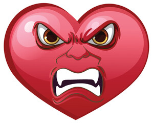 Heart shape with evil facial expression