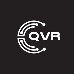 QVR letter technology logo design on black background. QVR creative initials letter IT logo concept. QVR setting shape design.
