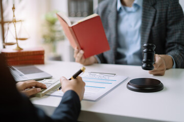 Lawyer and businessman or judge Consult with clients, legal and legal services.
