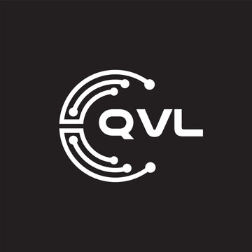 QVL letter technology logo design on black background. QVL creative initials letter IT logo concept. QVL setting shape design.
