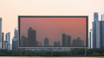 Obraz premium Futuristic city with billboard mockup