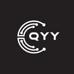 QYY letter technology logo design on black background. QYY creative initials letter IT logo concept. QYY setting shape design.

