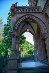 Fototapeta premium Siebengebirge Drachenfels Schloss Drachenfels Zahnradbahn