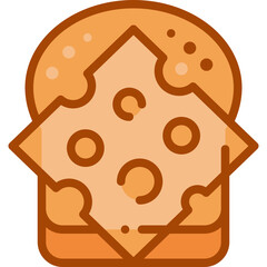 cheese toast two tone icon