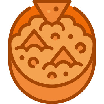 orange nachos with chips in bowl clip art preview