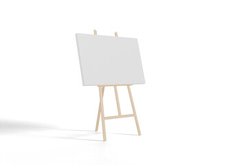 White canvas on an easel