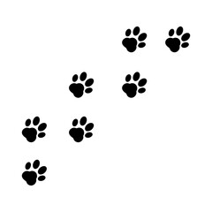 Fototapeta na wymiar Flat cartoon animal footprint. Cat or dog paw vector illustration on white background..eps