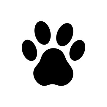 Flat cartoon animal footprint. Cat or dog paw illustration on white background..eps