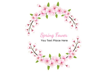 Spring Sakura branch background Vector illustration. Pink Cherry blossom on fake transparent background