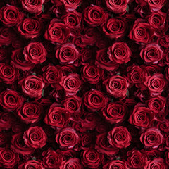Red roses wedding theme, seamless pixel perfect pattern texture.