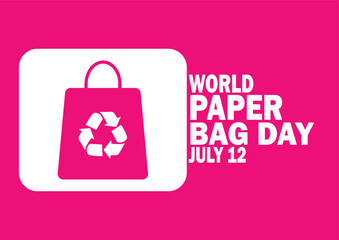 World Paper Bag Day Vector illustration. July 12. Holiday concept. Template for background, banner, card, poster with text inscription.