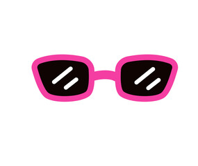 Pink sunglasses icon on white background, vector illustration