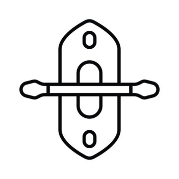 Boat with paddle denoting concept icon of kayak in modern style, ready to use vector