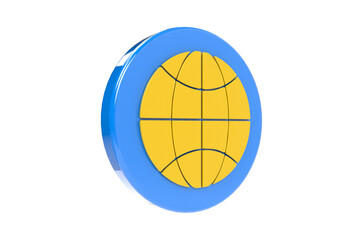 3D globe icon on transparent background