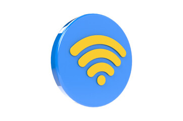 3D wifi icon on transparent background