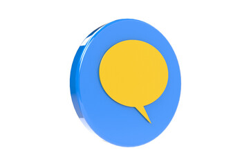 Message icon 3d on transparent background
