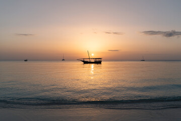 Zanzibar boats at sunset