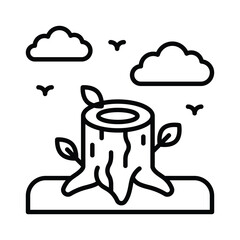 An icon of stump in modern style isolated on white background