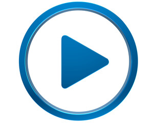 3d render of a Play  sign symbol on transparent background