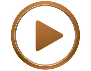 Obraz premium 3d render of a Play sign symbol on transparent background